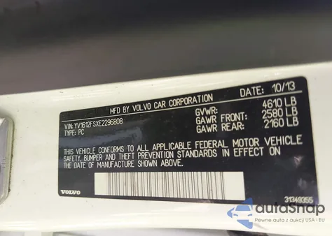 2014 Volvo S60 T5 from USA, damaged, VIN YV1612FSXE2296808